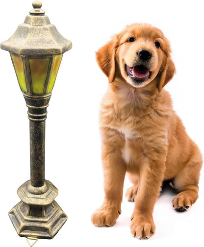 coolboy Street Light Garden Statue for Dogs to Pee On,Puppy Pee Post Training Tool Street Lamp Resin Statue,Indoor Outdoor Street Lights Decor Figurines for Yard Art and Garden Lawn,The （Gold）