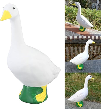 LICAEVEY Goose Statue, Big Resin Large White Goose Garden Lawn Yard Sculpture, Exquisite Craft Goose Figurine Decoration for Indoor and Outdoor