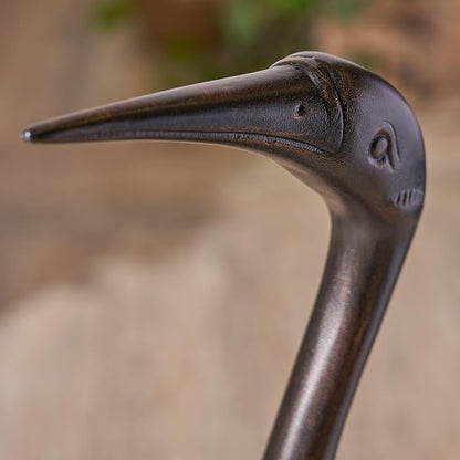 Polibi Sunny Outdoor 43" Crane Garden Statue, Cast Aluminum Yard Art Decor, Rust-Proof Metal Bird Sculpture, Shiny Copper Finish, No Assembly Patio Lawn Outdoor Decorations