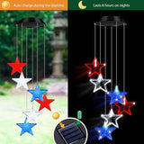 Fumete 2 Pack Solar Wind Chimes for Outside Star LED Color Changing Light Outdoor Mobile Wind Chime for Garden Patio Yard Porch Home Decor