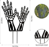 Halloween Decorations Outdoor, Metal Black Hand Decorative Garden Stakes for Halloween Decor, Metal Yard Signs for Outside Garden Lawn Porch Party Decorations