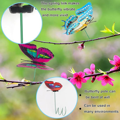 Augshy Butterfly Decorations, 75 Pcs Butterfly Stakes PVC Waterproof Decorative Colorfuli Garden Stakes for Indoor/Outdoor Christmas Yard Decor