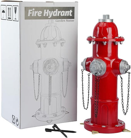 Realistic Resin Fire Hydrant Statue for Potty Training Dogs - Dog Fire Hydrant Pee Post, Weather-Resistant Garden Decor,Outdoor Garden & Lawn Ornament (Suitable for Any Size Dogs;21In)