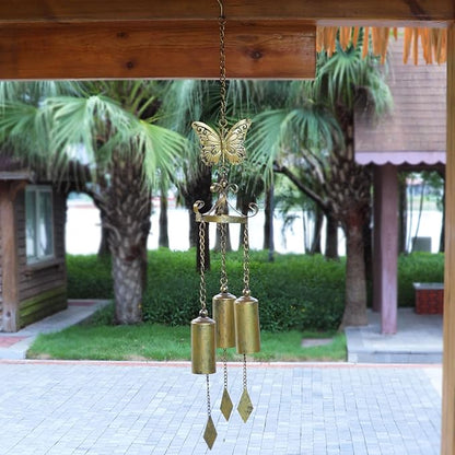 Outdoor Wind Chimes, Butterfly Wind Chimes, cast Iron Craft. for Terrace Garden Decoration, Home Gifts.