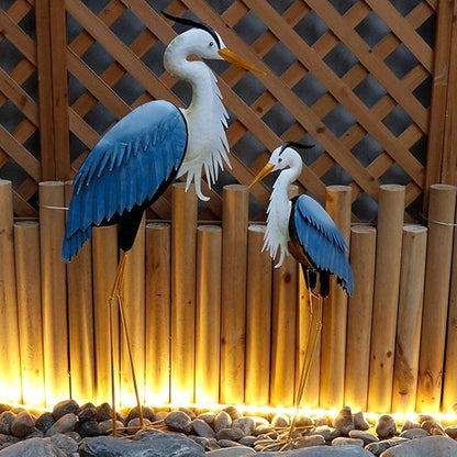 Outdoor Statue Garden Sculpture Egret Statue Courtyard Zoo Craft Product, Patio Garden Decoration, Iron Piece Craft Product (96cm)