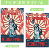 Deportation Without Due Process Garden Flag, 12 x 18 Inch Double Sided Outdoor Decor for Garden Lawn Porch, Political Protest Yard Flag for Activist Civil Rights Immigrants Rights Advocate