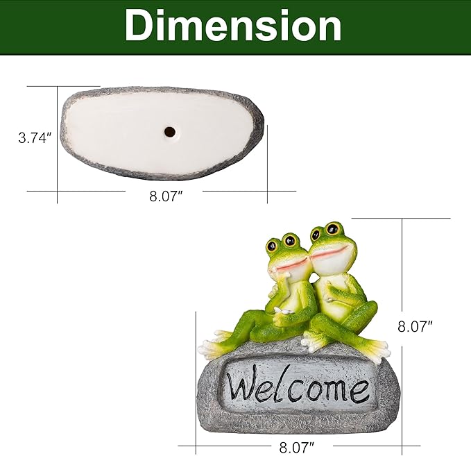 Lily's Home Cute Frog Ornament - Polyresin Garden Statue for Patio, Yard & Rooftop | Weatherproof Outdoor Decor | Charming Animal Figurine for Indoor/Outside Use
