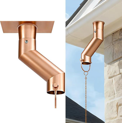 Tfro & Cile Rain Chain Gutter Adapter Gold Installation Suit for Gutter Downspout Outlet