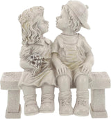 SUPVOX Resin Boy Girl Garden Statue Ornament Artistic Outdoor Decorative Figurines for Patio Lawn Tree Accent Fall Garden Decor Craftsmanship Resin Sculpture