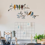 Demissle 2 Pcs Metal Birds Wall Art Decor Vivid Birds on Branch with Leaves Rustic Wall Decor Waterproof Metal Sculpture Hanging Sign for Home Balcony Garden Indoor Outdoor(Stylish Colors)