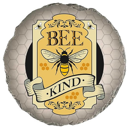 Magnolia Garden 10-Inch Bee Kind Decorative Stepping Stone – Honey Bee Resin Garden Walkway Tile – Whimsical Pollinator Outdoor Accent – Vintage Style Bumble Bee Honeycomb Yard Decoration & Gift