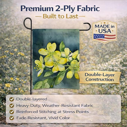 Caroline's Treasures South Carolina Yellow Jessamine in Watercolor Garden Flag Mailbox Flag Decorative Yard Flag Banner Outside Patio Artwork Yard Flower Beds, Garden Size, Multicolor