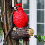 Tree Hugger Cardinal, Garden Statues Resin Large Red Bird Garden Peeker Decor Figurine Hanging Tree Face Sculpture Yard Ornaments