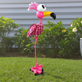 Large Flamingo Garden Statue, Metal Flamingo Outdoor Staute Waterproof, Pink Flamingo Yard Art Sculptures Decor for Yard, Lawn, Patio, Backyard