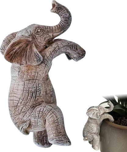 Elephant Resin Decorative Garden Statue – Outdoor Yard Art and Lawn Ornament, Gifts for Women & Men, Elephant Lover Sculpture, Patio & Garden Decor