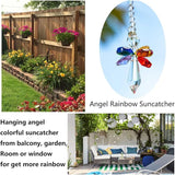 Rainbow Guardian Angel Crystal Suncatcher for Home/Car Decoration & Porch Decor & Hangings Crystal Glass Ornament for Christmas Tree Christmas Ornaments for Tree Gift for Mom Women (Rainbow)