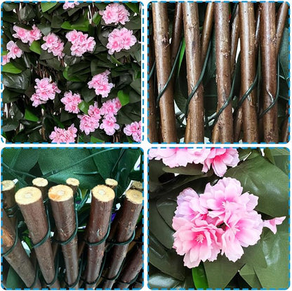 Expandable Fence Privacy Screen for Balcony Patio Outdoor,Decorative Faux Ivy Fencing Panel,Artificial Hedges