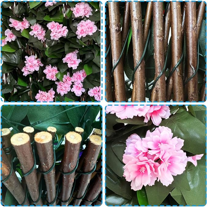 Expandable Fence Privacy Screen for Balcony Patio Outdoor,Decorative Faux Ivy Fencing Panel,Artificial Hedges