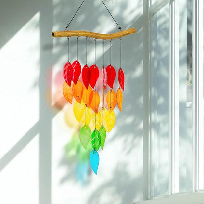 Glass Wind Chimes，Wind Chimes for Outside，Colorful Wind Chime 28" Garden Chimes for Home Patio, Housewarming Gifts for New House, Gift for Unisex