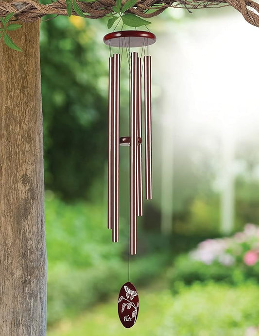 Sunset Vista Designs Bronze Classic Wind Chime with Butterfly, Large