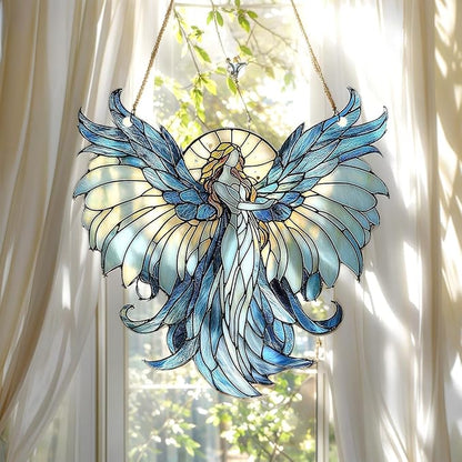 Acrylic Suncatcher Indoor Colorful Window Hanging Ornament Outdoor Sun Catcher Panel for Home Decor Car Garden Gift Colorful Angel Acrylic Suncatcher