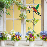 Handmade Stained Glass Hummingbird on Branch Colorful Glass Bird Suncatcher for Indoor Window Decor Unique Hummingbird Gift for Women,Mom,Grandma
