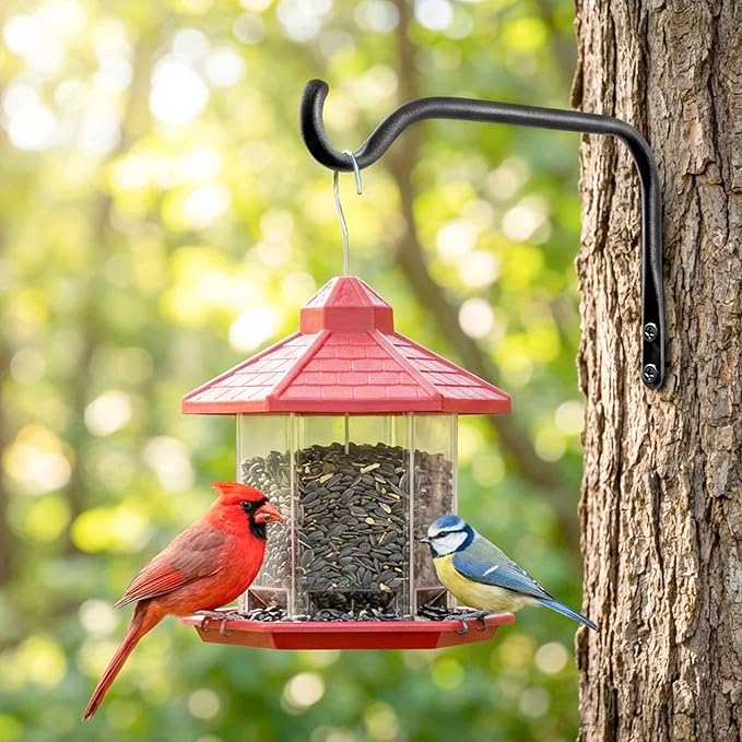 Lifyzoon Durable Plant Hangers Brackets: 2 Pack 8 Inch Outdoor Metal Hanging Plant Brackets, 20lbs Weight Capacity - Rustproof Wall Hooks for Flower Basket Bird Feeders Wind Chimes and Lanterns