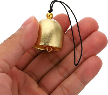 PATIKIL 6 Pcs Wind Chime, Hanging Bells Temple Bells Retro Outdoor Hanging Metal Chinese Wind Chime Round for Outside Garden Camping, Gold Black