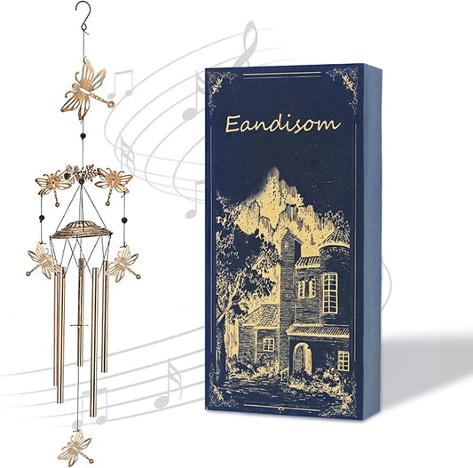 Wind Chimes for Outside Garden Decor - Dragonfly Decorations Wind Chimes, Birthday Gfits for Women, Mom, Grandma, Memorial Gifts, Housewarming Gifts, Yard or Patio Deals