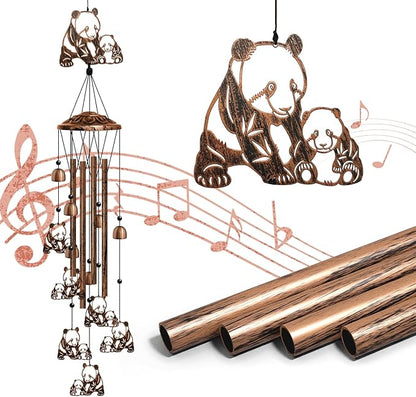 Panda Wind Chimes for Outside, Cute Panda Gifts for Women/Men/Mother/Father, Metal Windchimes for Birthday/Christmas/Thanksgiving, Panda Decor for Patio, Garden,Yard, Home