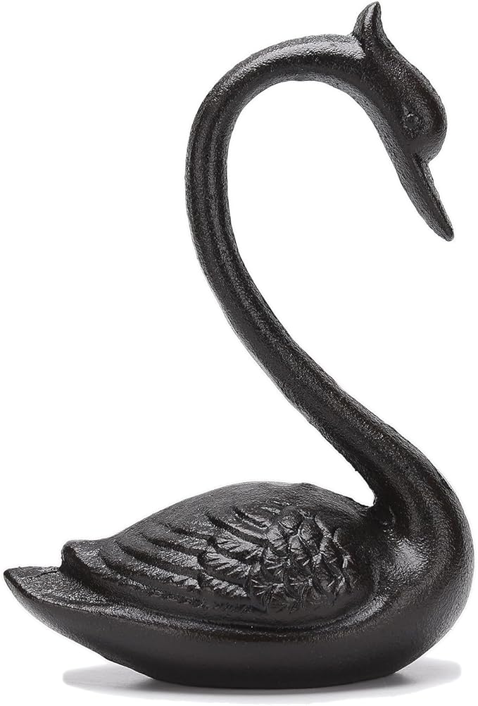 BRASSTAR Cast Iron Elegant Swan Garden Home Office Desk Decor Collection Animal Figurine Interior and Exterior Art Decoration TQGJPT528