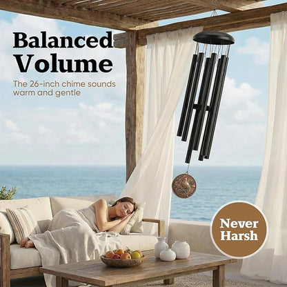 Wind Chimes for Outside – 26" Cardinal Wind Chime, Deep-Tone Tuned Aluminum, Vintage Bronze Pendant, Weather-Resistant Outdoor Garden Patio Yard Decor, Adjustable Striker, Memorial & Sympathy Gift