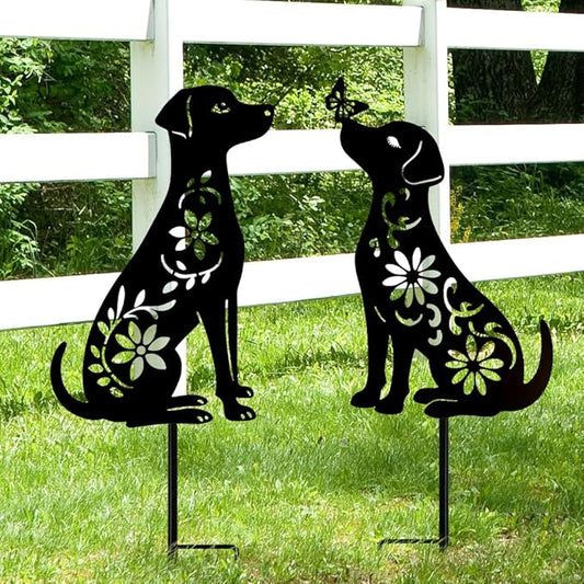 Dog Metal Decorative Garden Stakes, Dachshund Unique Gifts for Dog Lovers, Garden Decor for Outside, Yard Art, Patio, Outdoor Decor, Garden Decorations, Lawn Ornaments (2 Pack)