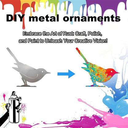 5pcs Metal Birds with Screws Birds Garden Silhouette Fence Decoration Decorative Metal Garden Yard Art Birds Ornaments Modern Farmhouse Patio Yard Landscape, Ideal Gift for Bird Lovers
