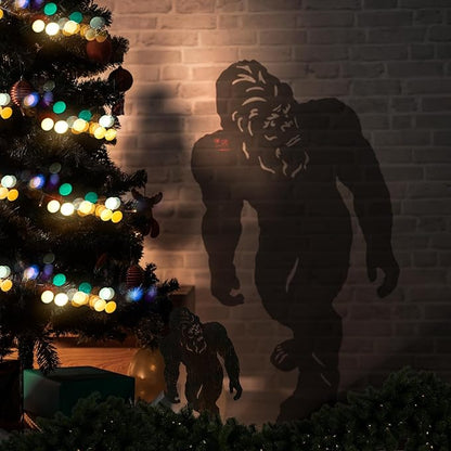TT & MM Christmas Bigfoot Yard Decor Metal Garden Stakes,Set of 2 Big Foot Sasquatch Gifts for Men/Women,Outdoor Bigfoot Silhouette Statues for Yard Art,Patio,Lawn - 15.7”H x 8.3”W & 7.8”H x 4.1”W