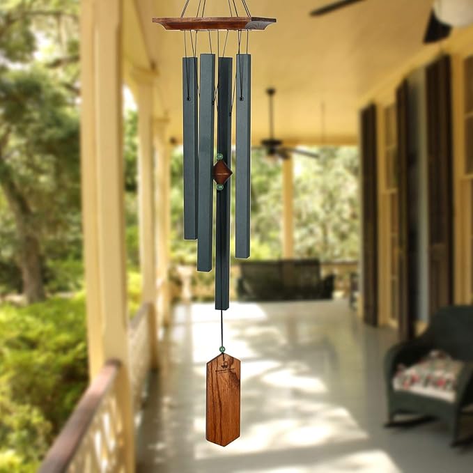 Woodstock Chimes Signature Collection, Woodstock Craftsman Chime, 33'' Evergreen Decor Designs Wind Chimes for Outdoor, Patio, Home or Garden Décor (CRCE)