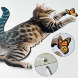 Metal Garden Stakes Decor,Cute Cats Playing with Butterflies Stakes, YGarden Statues Bird Repellent Cat Decorative Garden Stakes for Yard, Garden, Lawn Outdoor Decorations Set of 2