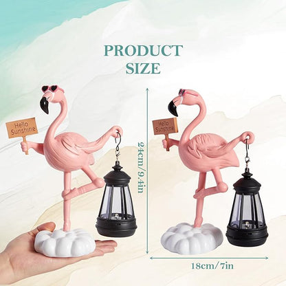 WDS WONDROUS Solar Flamingo Garden Statue Decor with LED Lights Pink Flamingo for Yard Porch Outdoor Statue Patio Lawn Balcony Decor Flamingo Lamp Birthday Gift for Woman Grandma Outside Sulptures