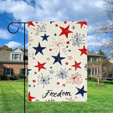 Gkyygk Patriotic Freedom Stars Garden Flag 12x18 Double Sided Banners Yard Flag Welcome Seasonal Farmhouse Yard Outside Decoration