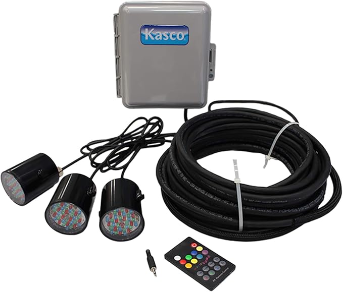 Kasco VFX Series Aerating Pond Fountain - 1/2 Horse Power 120V Single Phase with 100 ft Electric Power Cord | RGB Lighting | Efficient Pond Aeration Systems
