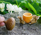 Top Collection Miniature Garden Squirrels Carrying Acorn Trinket Box with Secret Compartment Decor, Small