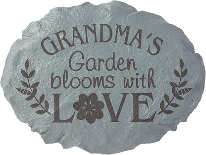 Let's Make Memories Personalized Blooms with Love Garden Large Garden Stones – for Mom/Kids or Grandma/Grandkids – Customize with Title & Names