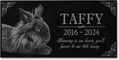 Your Image Pet Memorial Stone: Rabbit Memorial Granite Marker | Bunny Grave Stone | Tribute | Headstone, Outdoor Tombstone Gravestone | Pet Loss Bereavement | Memorial for Garden