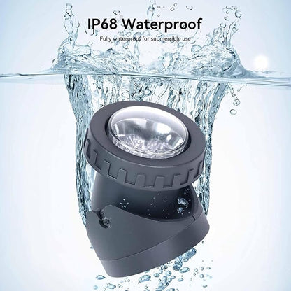 Pond Lights with Timer, Submersible Fountain Lights Colored Underwater LED IP68 Waterproof Memory Dimmable Outdoor Spotlights for Pond Fountain Waterfall Water Landscape, 6 Lights