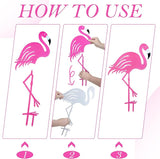 Riakrum 4 Pcs Flamingos Outdoor Yard Decor Pink Metal Flamingos for Yard Garden Large Bird Statue Ornaments for Lawn, Patio Outside Art Decor