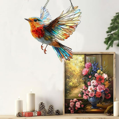 Hummingbird Suncatchers for Windows Hanging Garden Suncatcher Acrylic Window Hanging Panels Decor Gifts for Mom Friend Grandma Wife Housewarming Birthday Home 7.87 * 7.87inc/20 * 20cm
