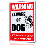 Beware of Dog Sign Jack Russell Metal Sign Warning Beware of Dog Signs for Fence Outdoor Farm Garden Gate Home Yard Decor 12x16 Inch