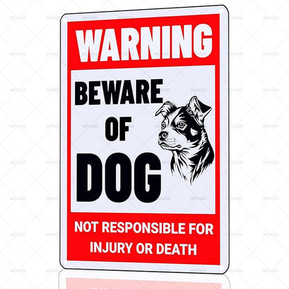 Beware of Dog Sign Jack Russell Metal Sign Warning Beware of Dog Signs for Fence Outdoor Farm Garden Gate Home Yard Decor 12x16 Inch