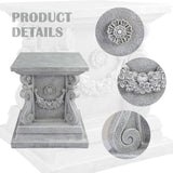Square Garden Pedestal Sculpture Plinth Base Riser Pedestal Statuary Stand Outdoor Decor, Indoor Outdoor Sculptural Garden Plinth Base Statue Riser Home Decoration