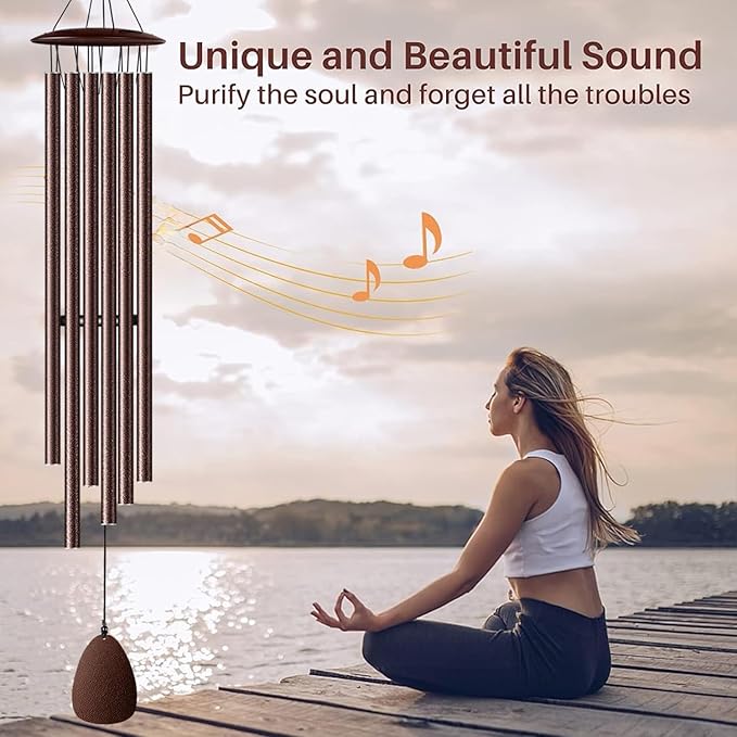 Wind Chimes for Outside, 46" Bronzed Wind Chimes Gifts for Women Christmas Birthday Retirement Thank You and Any Occasion, Memorial Sympathy Gift for Loss Loved One